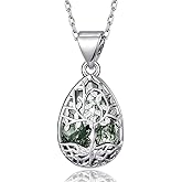 TALYKONG Larimar/Moonstone/Black Onyx/Moss Agate Necklace Jewelry Gifs for Women