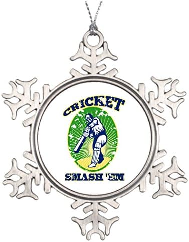 Personalised Christmas Tree Decoration cricket player batsman batting retro style Unusual Christmas Snowflake Ornaments Bat