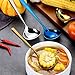 GuDoQi Soup Ladle, 3 Pack Durable 304 Stainless Steel with Polished Titanium Plated Big Volume Soup Spoon, Kitchen Gadget Utensil,8 Inch, Sliver
