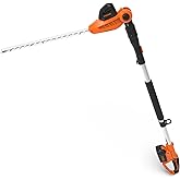 GARCARE 20V Cordless Hedge Trimmer Telescoping Pole with 4.0Ah Li-Ion Battery & 1 Hour Quick Charger, 450mm Laser Cut Blade