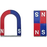 AplysiaTech Physics Science Alnico5 Magnet Kit for Experiment, Educational Horseshoe &amp; Bar Magnets Set with North and South Identified Used by Teachers, Showing the Magnetic Field Distribution(3 Pack)
