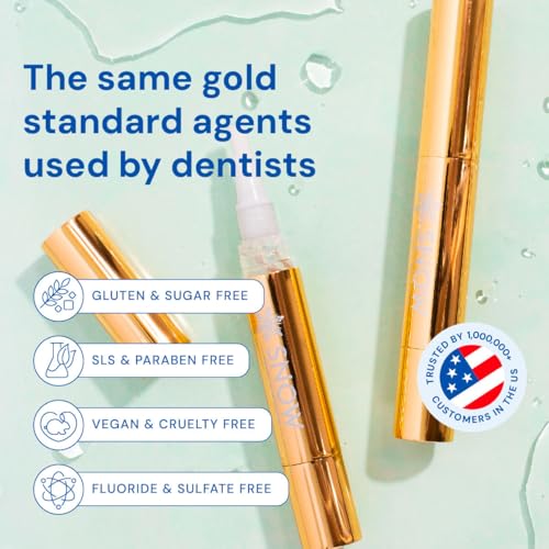 SNOW Extra Strength Teeth Whitening Pen | Hydroxyapatite | Dual Whitening Complex of Hydrogen Peroxide and Carbamide Peroxide | Coffee Wine Tea Stains | Fluoride Free | Peppermint | 2 Wand, 4ml