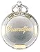 AMPM24 Silver Case Mens Pocket Watch, Silver Lid Cover Full Hunter Golden Grandpa Quartz Analog Rome Numeral Dial Men Pocket Watch with Chain Hook Fob, Gift for Father Dad