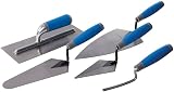 Silverline Soft-Grip Trade Trowel Set 5 Piece Carbon Steel Masonry Plaster view 4