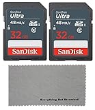 2 Pack SanDisk 32 GB Class 10 SDHC Flash Memory Card works with Bestguarder HD IP66 Infrared Night Vision Game & Trail Hunting Scouting Ghost Camera - W/ Everything But Stromboli (tm) MicroFiber Cloth