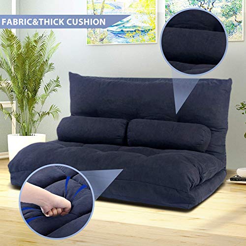 Merax Floor Sofa Bed Adjustable Sleeper Bed Futon Bed Sofa Couches 5Position Reclining Lazy