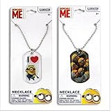 2 Despicable Me Minions 18-inch Dog Tag Necklace (2 Different Designs)