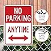 Sigo Signs - No Parking Anytime Sign, with Arrows 10x14 Inches, Rust Free .040 Aluminum, Fade Resistant, Made in USA