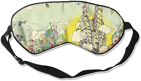 Tydo 100% Silk Sleep Mask Eye Mask Doddle Art Soft Eyeshade Blindfold With Adjustable Strap For Men Women And Kids For Sleeping Travel Work Naps Blocks Light