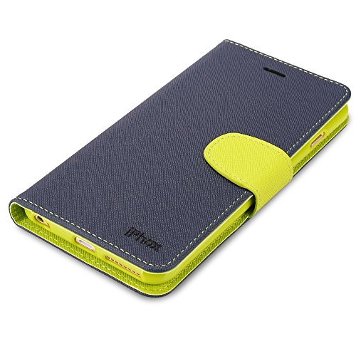 iPhone 6S Leather Case,iPhone 6 Leather Case, IPHOX Premium Folio Leather Wallet Case with [Kickstand] [Card Slots] [Magnetic Closure] Flip Notebook Cover Case for iPhone 6/6S (Blue) - Thumbnail 5