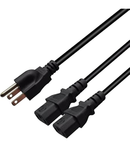NEMA 6-15P To Dual C13 Y-Splitter Power Cord - 3ft 15A/250V 14/3 AWG Cable