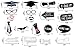 Glitter Graduation Photo Booth Props - 24Ct Party Supplies Decorations - Mortarboards Diplomas Ornaments