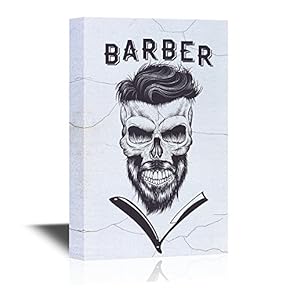 Hair Style Canvas Wall Art - Cool Barbershop Concept - Gallery Wrap Barber Shop Wall Decoration | Ready to Hang - 12x18 inches