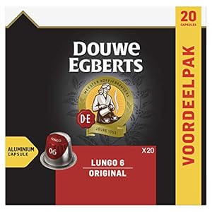 Douwe Egberts Koffiecups Lungo Original (200 Capsules, Geschikt voor Nespresso* Koffiemachines, Intensiteit 06/12…