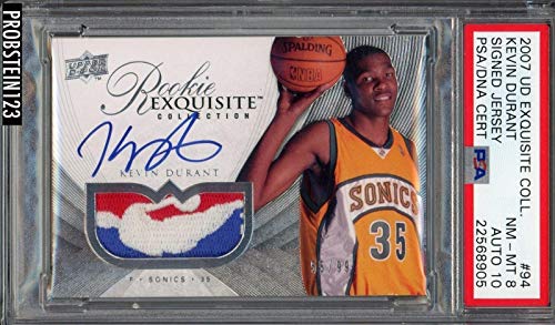 2007-08 UD Exquisite Kevin Durant RPA RC NBA Logoman Patch AUTO 10