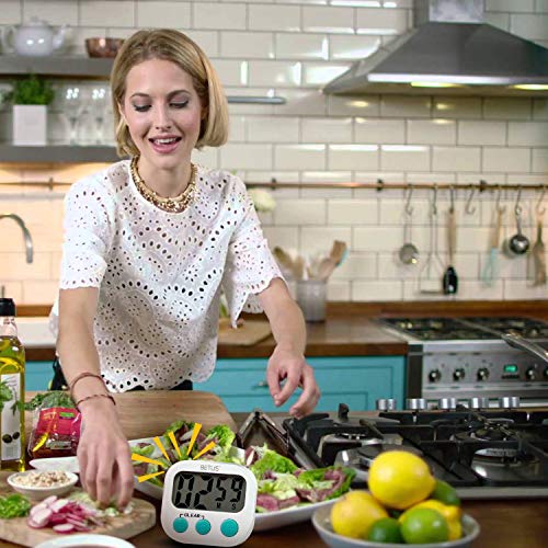 Betus 2 Pack Digital Kitchen Timer - Big Digits, Simple Operation and Loud Alarm - Magnetic Backing or Table Stand - Stopwatch Count Up and Down for Cooking Baking Sports Games Office - Thumbnail 5