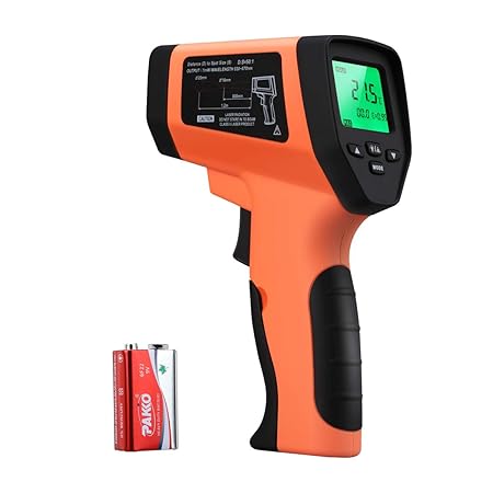WELQUIC Doppelter Laser Infrarot Thermometer, Pyrometer Temperaturmessgerät -50 bis +750°C, Berührungslos Thermometer Digital