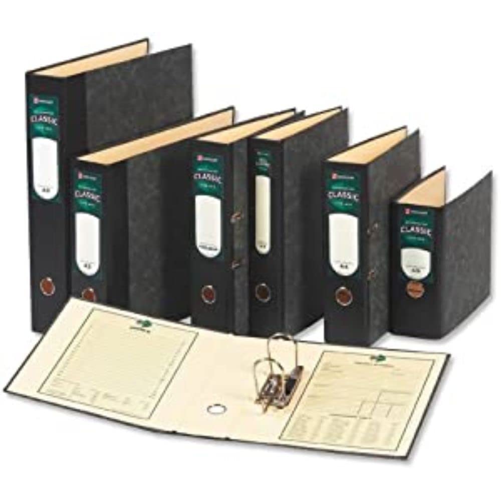 Rexel A3 Upright Lever Arch File, Black/Green, 80mm Spine Width, Classic 70, 26635EAST