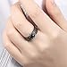 2PCS Black Gold Princess Cut CZ Wedding Engagement Band Bridal Rings Jewelry Set