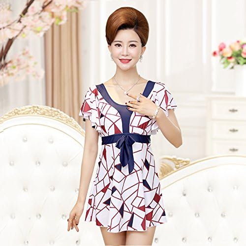WDDBJN One Piece Swimsuit/Beach/Swimming/Won/Swimwear/Women/Mamma Conservative Large Size Thin/Sweeping Legs/Senior Boxer/Siamese/Skirt/Hot Spring/Swimming Pack/
