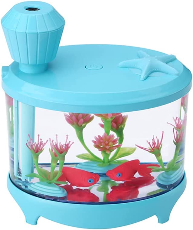 Micro Landscape Humidifier with Changing Led Light,Adjustable Mist Mode, Waterless Auto Shut-off,for Bedroom,Office,Car (Blue)