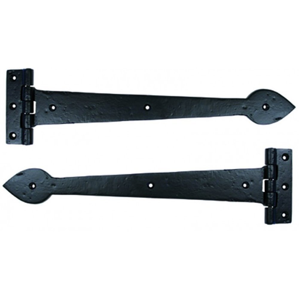 From The Anvil Black Smooth 16 Inch Cast T Hinge (Pair)
