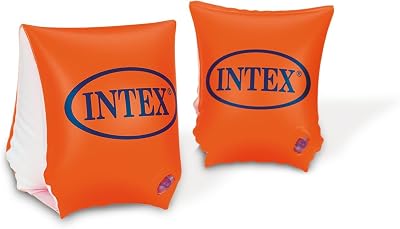 Intex Deluxe Inflatable Swimming Armbands Kids 3-12 Years Orange Safety Float