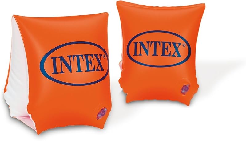 Intex Deluxe Inflatable Swimming Armbands Kids 3-12 Years Orange Safety Float