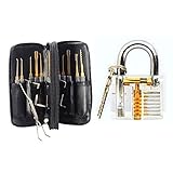 Ehdching 24pcs Leather Packing Scissors + 1pcs Professional Transparent Cutaway Padlock