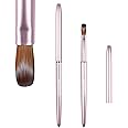 heemeei Acrylic Nail Brush Size 8, 100% Kolinsky Nail Art Brushes for Acrylic Application, Sturdy Handle Oval Shaped Acrylic Powder Nail Design Tools for Professional Manicure DIY