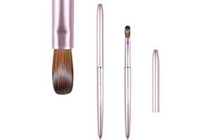 heemeei Acrylic Nail Brush Size 10, 100% Kolinsky Nail Art Brushes for Acrylic Application, Sturdy Handle Oval Shaped Acrylic Powder Nail Design Tools for Professional Manicure DIY