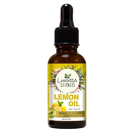 Luxura Sciences Organic Lemon Essential Oil For Skin,Hair and Body (100% PURE & NATURAL - UNDILUTED) Therapeutic Grade -Perfect for Aromatherapy, Relaxation, Skin Therapy & More! 30ML