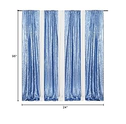 Poise3EHome Baby Blue Sequin Backdrop Curtain, 2