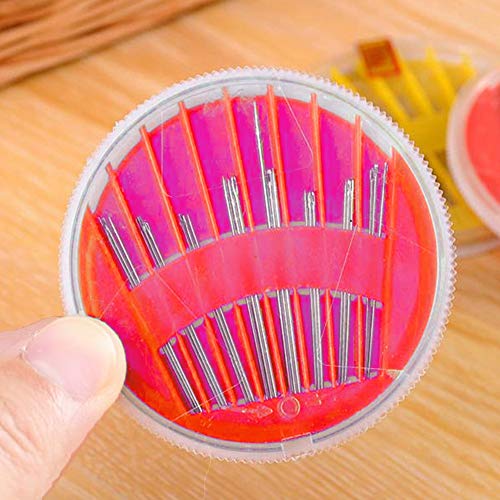 60 Pieces Assorted Self Threading Needles Hand Sewing Needle with1 Box Assorted Hand Needles Start Sew in One Second (60 PCS)