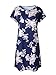 JustVH Women's Casual Floral Print Short Sleeve Tunic A-Line Summer Mini T-shirt Dress