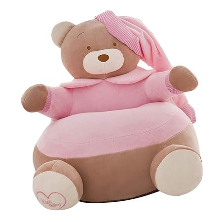 FLAMEER Kinderzimmer Sitzsackhülle Sitzsack Bezug Hülle Abdeckung ohne Füllung - Rosa Bär