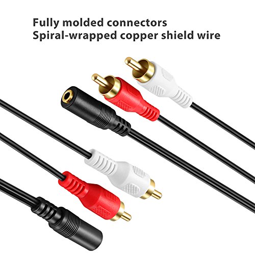 3.5mm to RCA Stereo Audio Cable Adapter 3.5mm Female to Stereo RCA