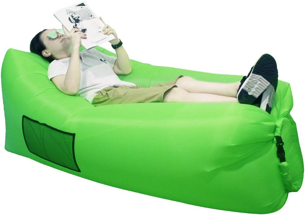 SIEMOO Inflatable Sofa Outdoor Portable Water Proof& Anti-Air Leaking Lounger Air Sofa Hammock Chair for Pool, Beach, Parties Travelling, Camping, Hiking, Picnics