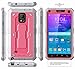 E LV Hybrid Armor Protection Defender Case Cover with Built-in Screen Protector for Samsung Galaxy Note 4 - Red Melon/ Gray