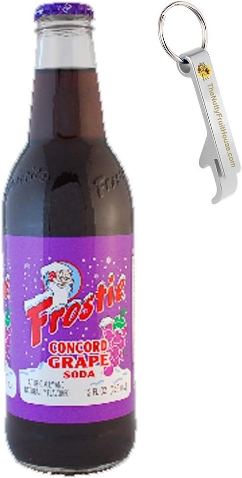 Frostie Concord Grape Soda Pop 12-Ounce Bottle 6 Count (With Exclusive Stainless Steel Bottle Opener)