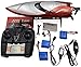 TKKJ Blomiky H106 2.4GHz Racing Red RC Boat for River Lake or Pool-High Speed Remote Control Boat for Adults and Kids Bonus 2 Battery H106
