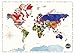 Scratch-Off World Travel Map Poster - Large Size colorful Travel Map Poster Detailed Cartography Dazzling Colors Highlight & Preserve Your Best Travelling Memories