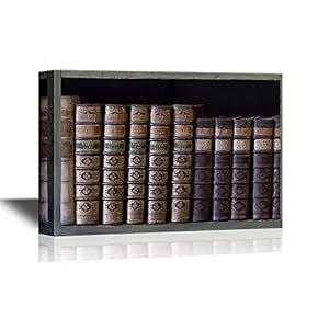 Canvas Wall Art - Artwork with Bookshelf and Books - Gallery Wrap Modern Home Art | Ready to Hang - 12x18 inches