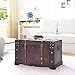 BLUECC Vintage Wood Treasure Chest Storage Trunk Brown 26