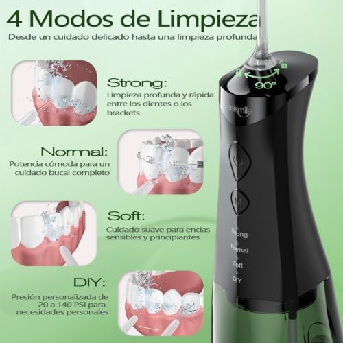 Irrigador Dental, 350 ML Irrigador Bucal con Autoajuste DIY — foto 3 de 7