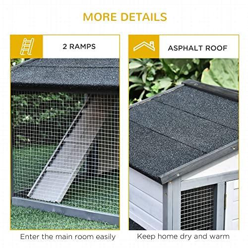 PawHut Large Rabbit Hutch Outdoor Materials Safer for Pets & ClimateFriendly, Big Rabbit Cage