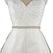 azaleas Women's Wedding Belt Sashes Bridal Sash Belts for Wedding Dress (Off-White)