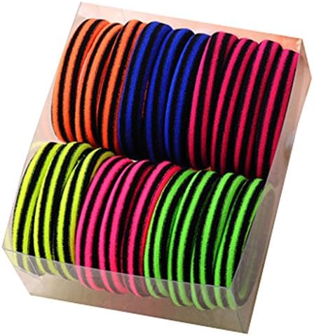 dolly2u 20PCS Girls Multicolor Elastics Hair Ties Hair Band Ponytail Holders, Stripe