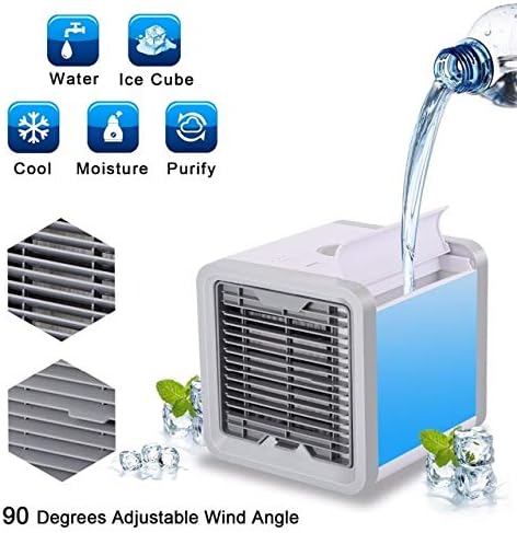 Rimeet® Air Cooler Portable Mini Air Conditioner Fan Personal Space Cooler with Led Light The Quick Easy Way to Cool Any Space Home Office Desk