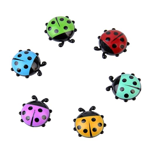 6 Piezas Mini imanes de Nevera en Forma de Mariquita de plástico ...